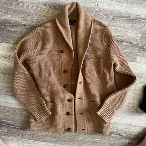 J. Crew brown button up sweater Men's small